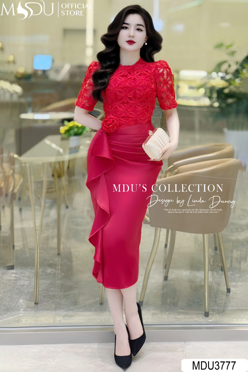[🛒🇻🇳]Váy Thiết Kế MDU3777 – Ren Đỏ Phối Cùng Họa Tiết Độc Đáo Tinh Tế – , SKU – – mdufashion.com 🇻🇳🛒Top1Shop🛒 🇻🇳Top1Vietnam🇻🇳 🛍🛒🇻🇳