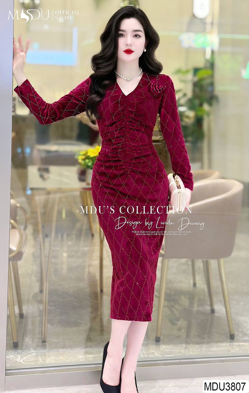 [🛒🇻🇳]Váy Thiết Kế MDU3807 – Màu Đỏ Đô Chất Nhung Đính Kim Sa Sang Trọng – , SKU – – mdufashion.com 🇻🇳🛒Top1Shop🛒 🇻🇳Top1Vietnam🇻🇳 🛍🛒🇻🇳