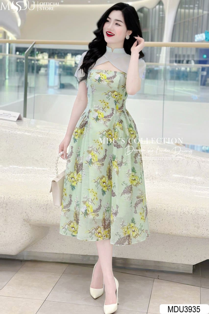 [🛒🇻🇳]Váy Thiết Kế MDU3935 Cổ Đứng Xẻ Nhẹ Ở Ngực – , SKU – – mdufashion.com 🇻🇳🛒Top1Shop🛒 🇻🇳Top1Vietnam🇻🇳 🛍🛒🇻🇳