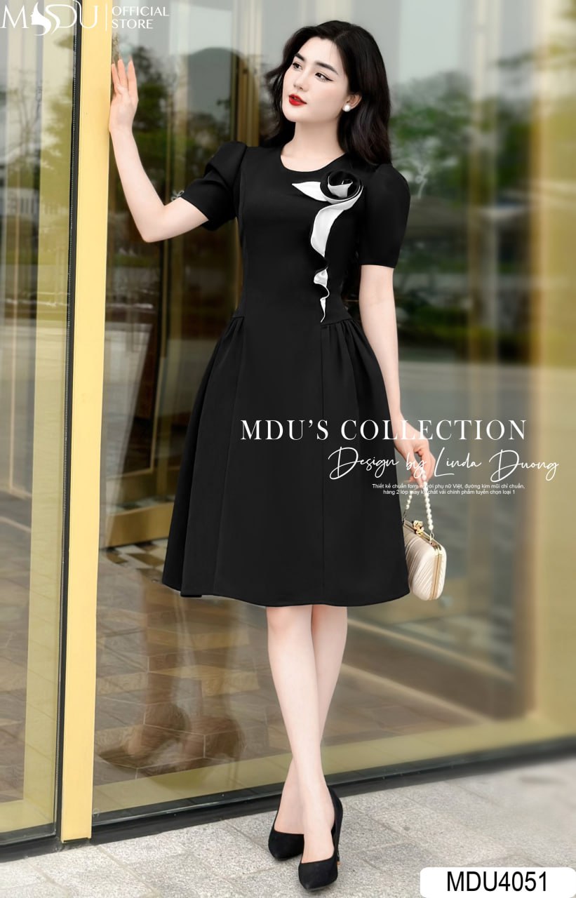 [🛒🇻🇳]Váy Thiết Kế MDU4051 – Màu Đen Sang Chảnh Họa Tiết Hoa Tạo Điểm Nhấn Cho Váy – , SKU – MDU4051 – mdufashion.com 🇻🇳🛒Top1Shop🛒 🇻🇳Top1Vietnam🇻🇳 🛍🛒🇻🇳