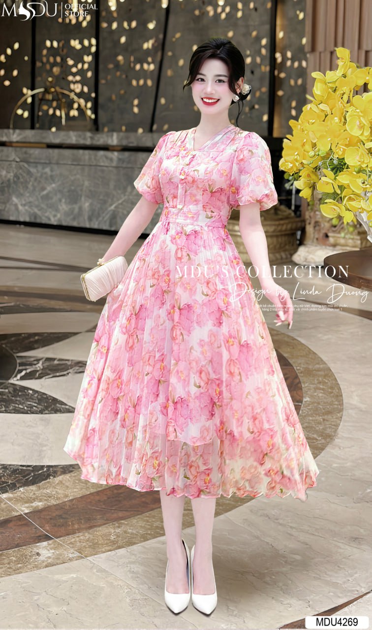 [🛒🇻🇳]Váy Thiết Kế MDU4269 – Dáng Xòe Nhẹ Màu Hồng Nhẹ Nhàng Tay Bồng Điệu Đà – , SKU – – mdufashion.com 🇻🇳🛒Top1Shop🛒 🇻🇳Top1Vietnam🇻🇳 🛍🛒🇻🇳