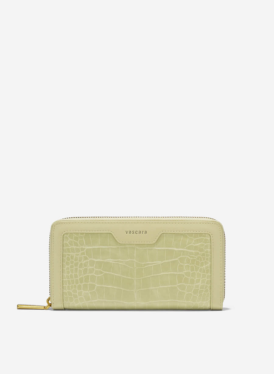 [🛒🇻🇳]Ví cầm tay zip-around phối vân cá sấu – WAL 0302 – Màu xanh lá sáng Vascara – VASCARA , SKU – – vascara.com 🇻🇳🛒Top1Shop🛒 🇻🇳Top1Vietnam🇻🇳 🛍🛒🇻🇳