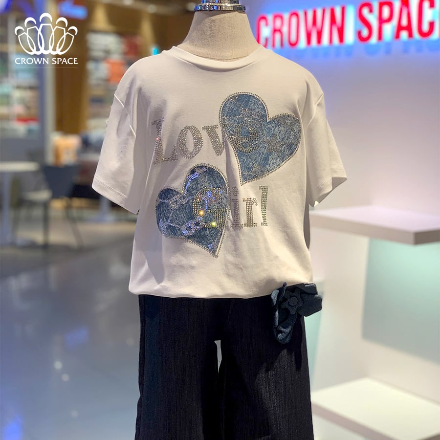 [🛒🇻🇳]Áo Phông Trắng Bé Gái Thiết Kế Hoạ Tiết Trái Tim Lấp Lánh Ánh Xanh Dương Crown Space – Crown Space , SKU – CKGS2141229.W.6 – crownspace.vn 🇻🇳🛒Top1Shop🛒 🇻🇳Top1Vietnam🇻🇳 🛍🛒🇻🇳