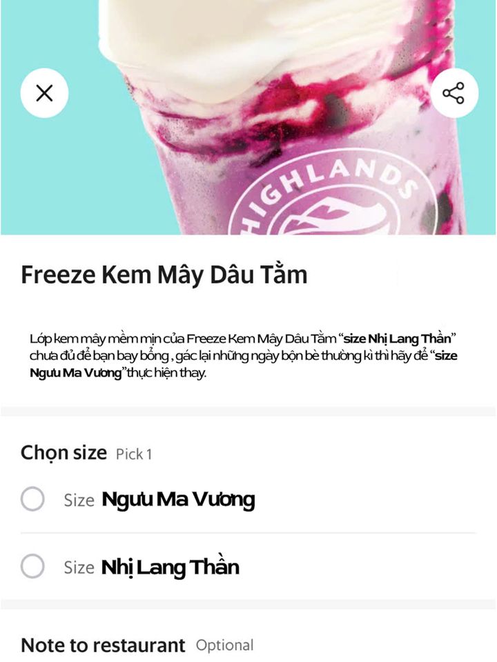 [☕️🇻🇳] Highlands Coffee – THƯƠNG HIỆU BẮT NGUỒN TỪ CÀ PHÊ VIỆT NAM ☕️ Top1Coffee 🥤 – Tính order freeze mà nhìn tên size “Ngưu Ma Vương” cái nhột nhột….. 



#J4F #hig …