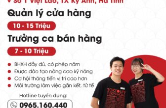 [💼🇻🇳] Tuyển Dụng TokyoLife  👁 Top1Jobs👥 Nơi đây không chỉ có Job, mà còn có cơ hội thách thức bản thân
Bạn sẵn sàng tham gia cùng chúng tôi chưa?
——————— , shares-1✔️ , likes-6❤️️ , date-2024-10-19 16:00:13🇻🇳🇻🇳🇻🇳📰🆕