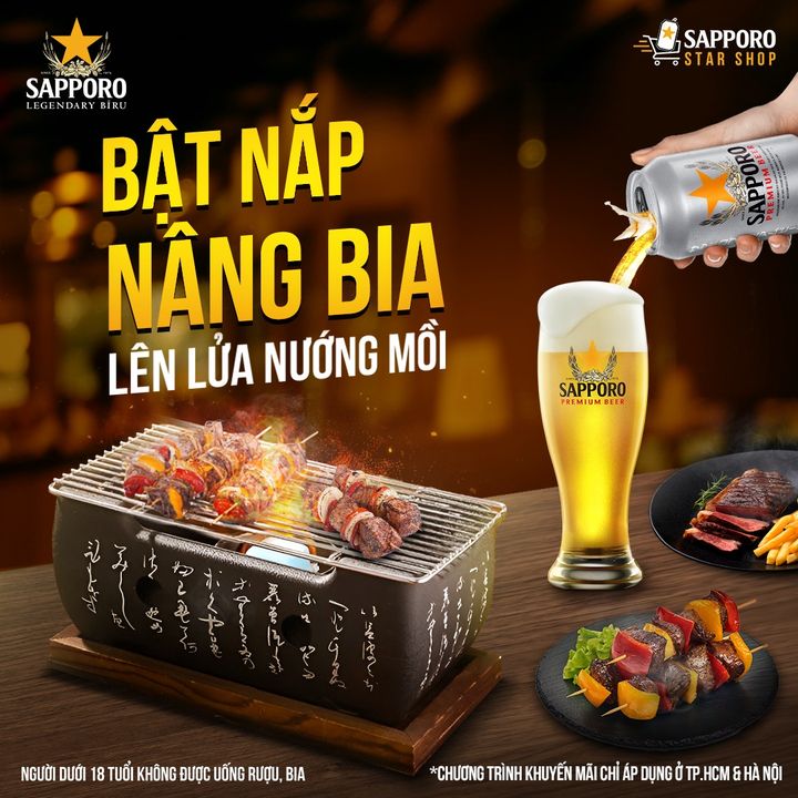 [🥂🇻🇳] Sapporo Vietnam 🍹 Top1Drink 🍻 – Bật nắp nâng bia, lên lửa nướng mồi 🍻🔥🥓 Hương vị thượng hạng c …