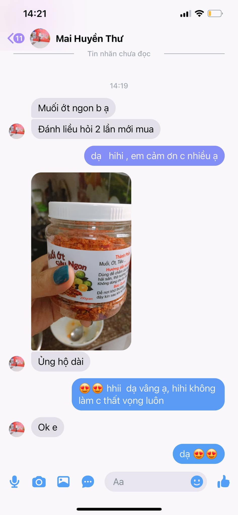 [🆕🇻🇳] Muối Ớt Siêu Ngon 🍔 Top1Food 🍜 Phản hồi khách yêu  
 MUỐI ỚT SIÊU NGON 
 ——–
  Giao hàng tận nơi trên toàn quốc
  Bảo quản 12 tháng
  Hotline: 0362172532
 miễn ship từ 3 hộp trở lên , shares-13✔️ , likes-5❤️️ , date-2024-11-12 15:50:33🇻🇳🇻🇳🇻🇳📰🆕