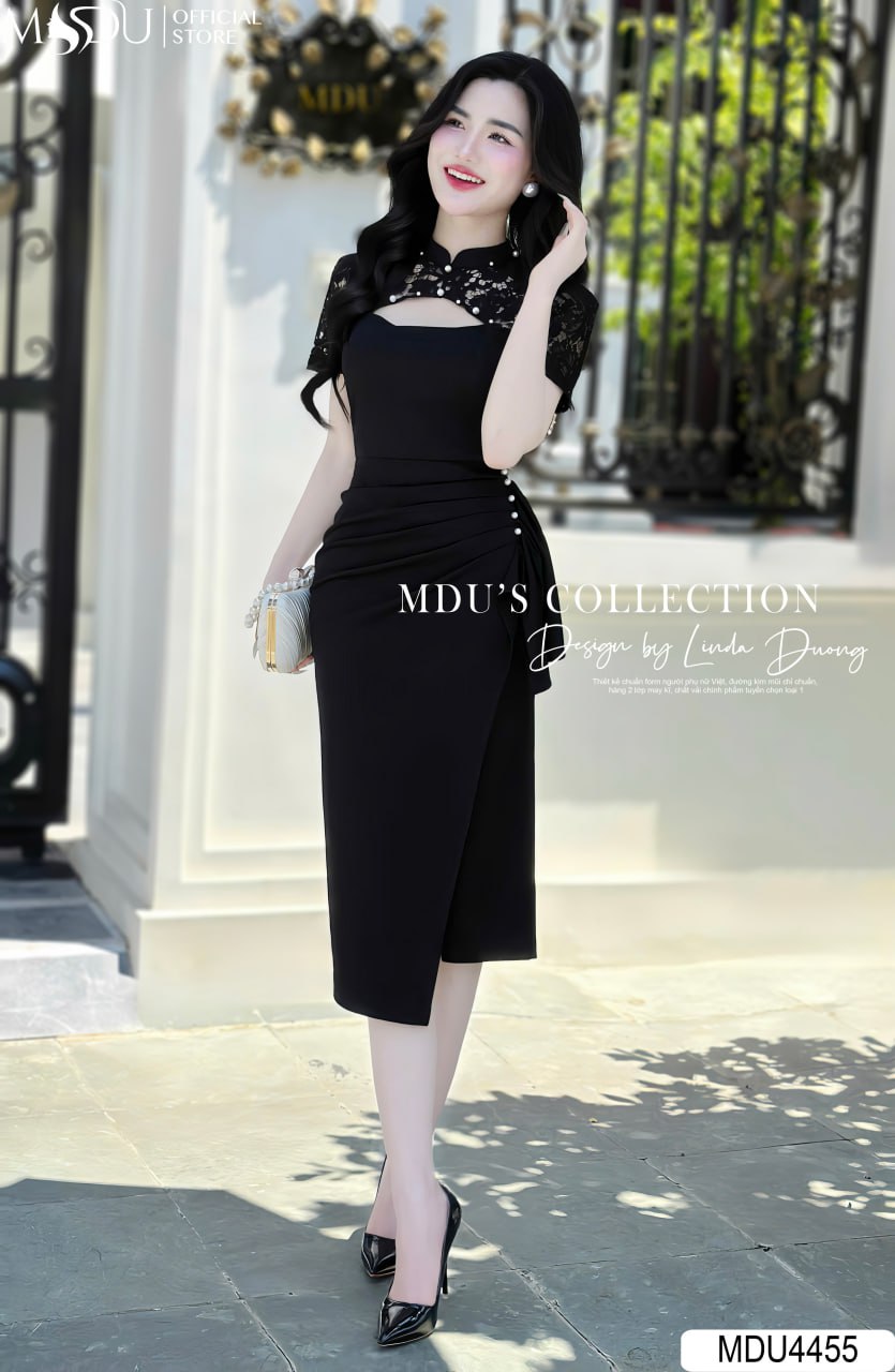 [🛒🇻🇳]Váy Thiết Kế MDU4455 – Màu Đen Qúy Phái Dáng Ôm Body Quyến Rũ Phối Ren Cách Điệu – , SKU – – mdufashion.com 🇻🇳🛒Top1Shop🛒 🇻🇳Top1Vietnam🇻🇳 🛍🛒🇻🇳
