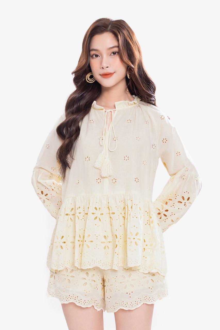 [🛒🇻🇳]Áo kiểu nữ babydoll xô hoa thêu tay dài – K&K Fashion , SKU – ASM21-11 – kkfashion.vn 🇻🇳🛒Top1Shop🛒 🇻🇳Top1Vietnam🇻🇳 🛍🛒🇻🇳