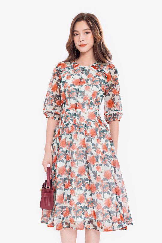 [🛒🇻🇳]Đầm voan hoa tay lỡ dáng xòe – K&K Fashion , SKU – KK172-04 – kkfashion.vn 🇻🇳🛒Top1Shop🛒 🇻🇳Top1Vietnam🇻🇳 🛍🛒🇻🇳