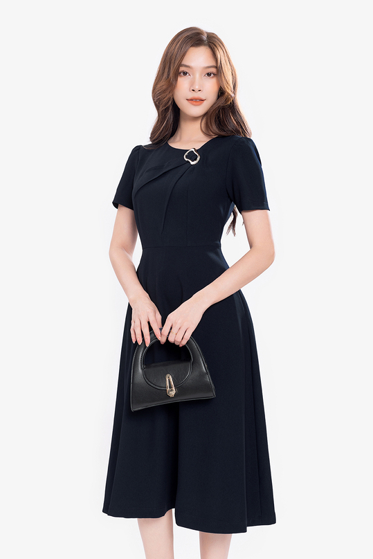[🛒🇻🇳]Đầm xòe công sở màu xanh đen – K&K Fashion , SKU – KK172-01 – kkfashion.vn 🇻🇳🛒Top1Shop🛒 🇻🇳Top1Vietnam🇻🇳 🛍🛒🇻🇳