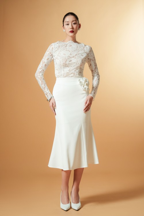 [🛒🇻🇳]Chân váy – White 3D Flower Woven Flared Skirt – , SKU – – sixdo.vn 🇻🇳🛒Top1Shop🛒 🇻🇳Top1Vietnam🇻🇳 🛍🛒🇻🇳