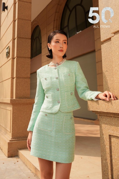 [🛒🇻🇳]Áo Vest nữ – Light Turquoise Long Sleeves Tweed Vest – , SKU – – sixdo.vn 🇻🇳🛒Top1Shop🛒 🇻🇳Top1Vietnam🇻🇳 🛍🛒🇻🇳