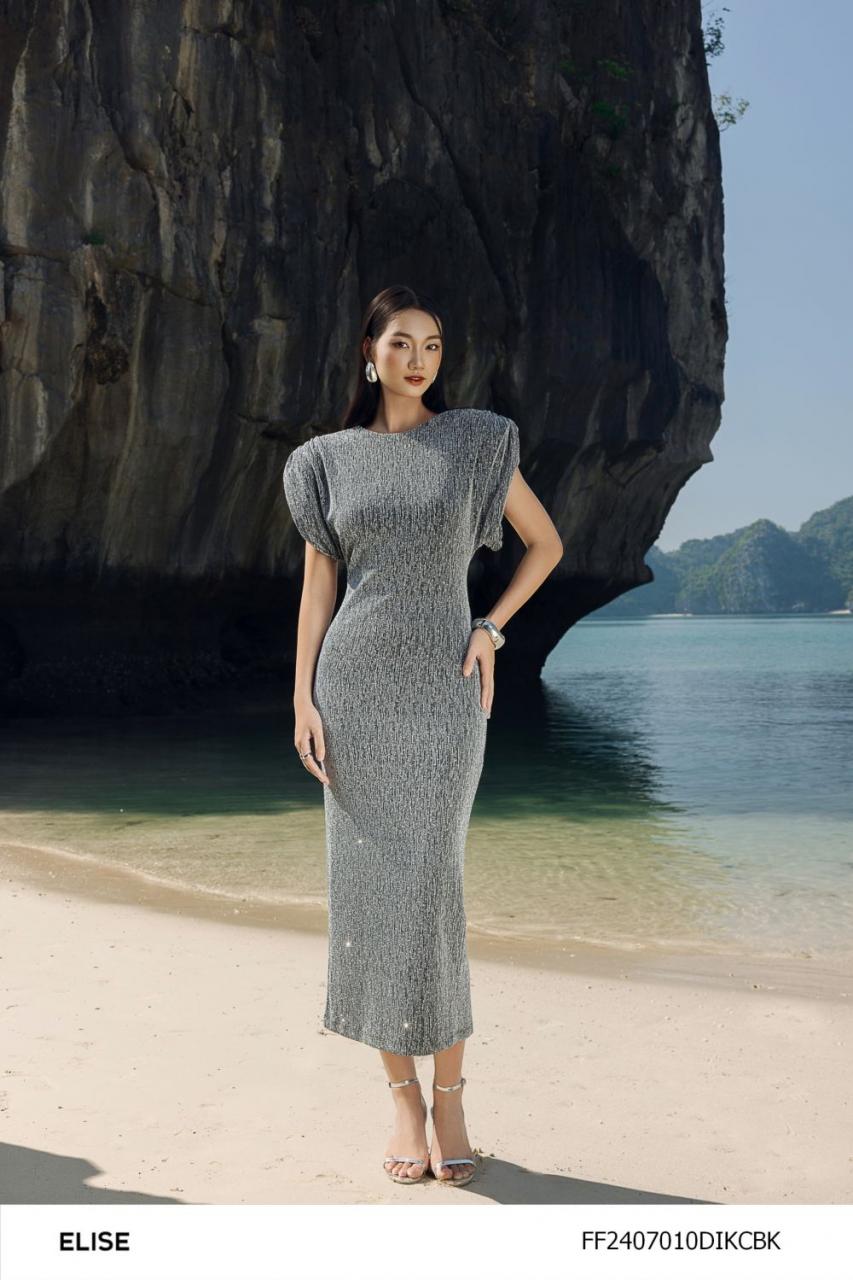 [🛒🇻🇳]ĐẦM THUN ĐEN KIM TUYẾN BẠC ĐỘN VAI – , SKU – FF2407010DIKCBK – elise.vn 🇻🇳🛒Top1Shop🛒 🇻🇳Top1Vietnam🇻🇳 🛍🛒🇻🇳