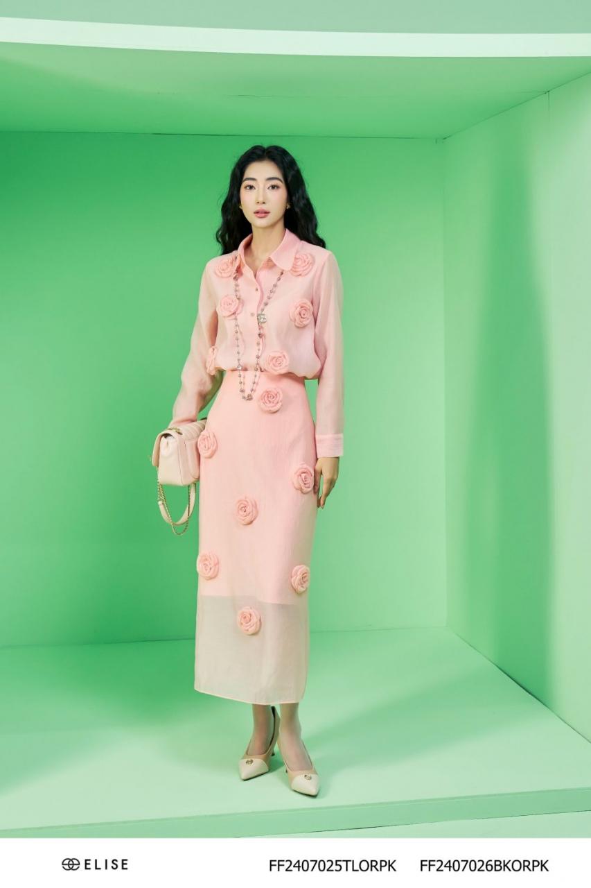 [🛒🇻🇳]JUPE TƠ HỒNG ĐÍNH HOA NỔI – , SKU – FF2407026BKORPK – elise.vn 🇻🇳🛒Top1Shop🛒 🇻🇳Top1Vietnam🇻🇳 🛍🛒🇻🇳