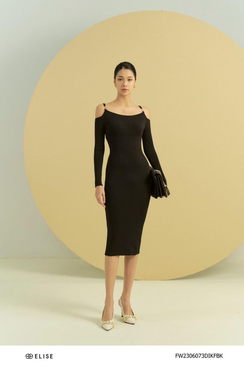 [🛒🇻🇳]ĐẦM LEN ĐEN DÀI TAY HỞ VAI DÂY PK – , SKU – FW2306073DIKFBK – elise.vn 🇻🇳🛒Top1Shop🛒 🇻🇳Top1Vietnam🇻🇳 🛍🛒🇻🇳