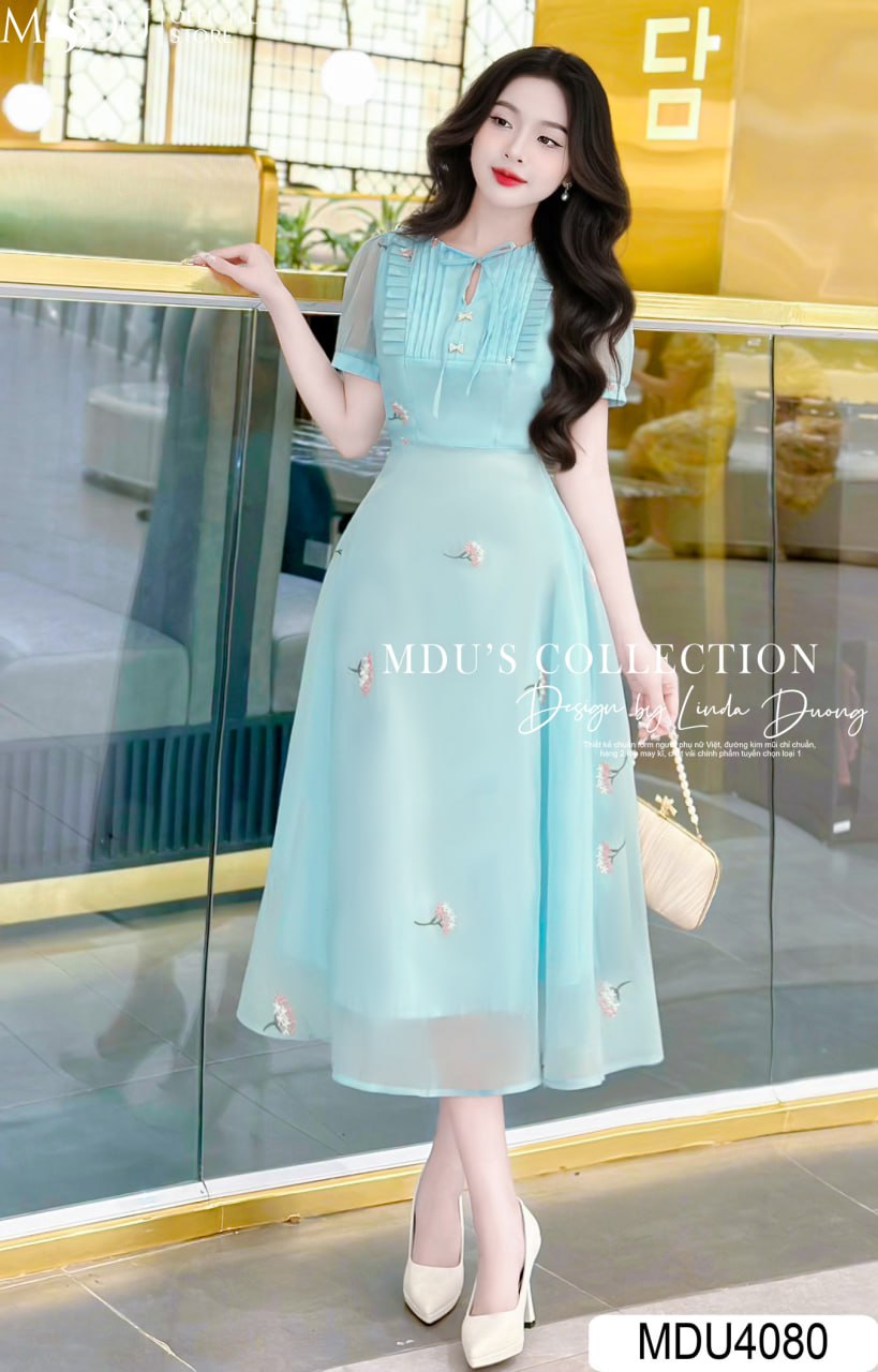[🛒🇻🇳]Váy Đầm Size Lớn MDU4080 Tông Xanh Nhẹ Nơ Cổ Nữ Tính Và Duyên Dáng – , SKU – – mdufashion.com 🇻🇳🛒Top1Shop🛒 🇻🇳Top1Vietnam🇻🇳 🛍🛒🇻🇳