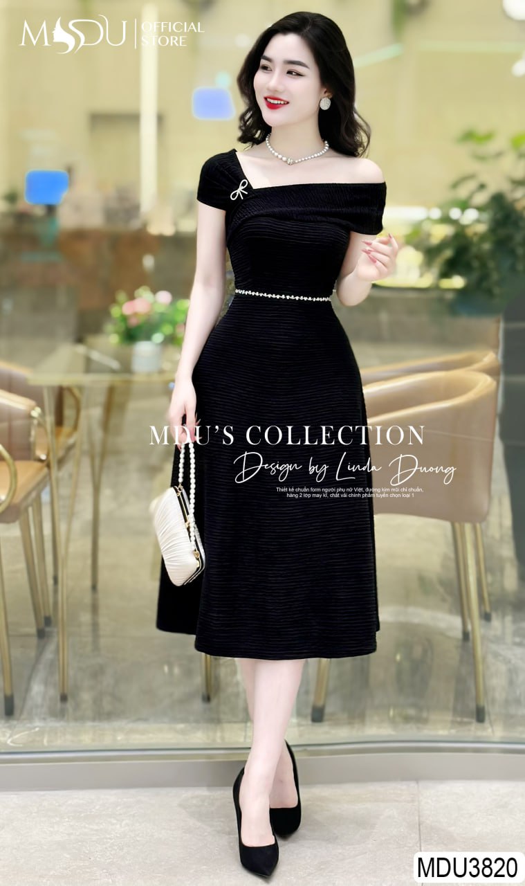 [🛒🇻🇳]Váy Thiết Kế MDU3820 – Màu Đen Qúy Phái Lệch Vai Độc Đáo Chiết Eo Tạo Điểm Nhấn – , SKU – – mdufashion.com 🇻🇳🛒Top1Shop🛒 🇻🇳Top1Vietnam🇻🇳 🛍🛒🇻🇳