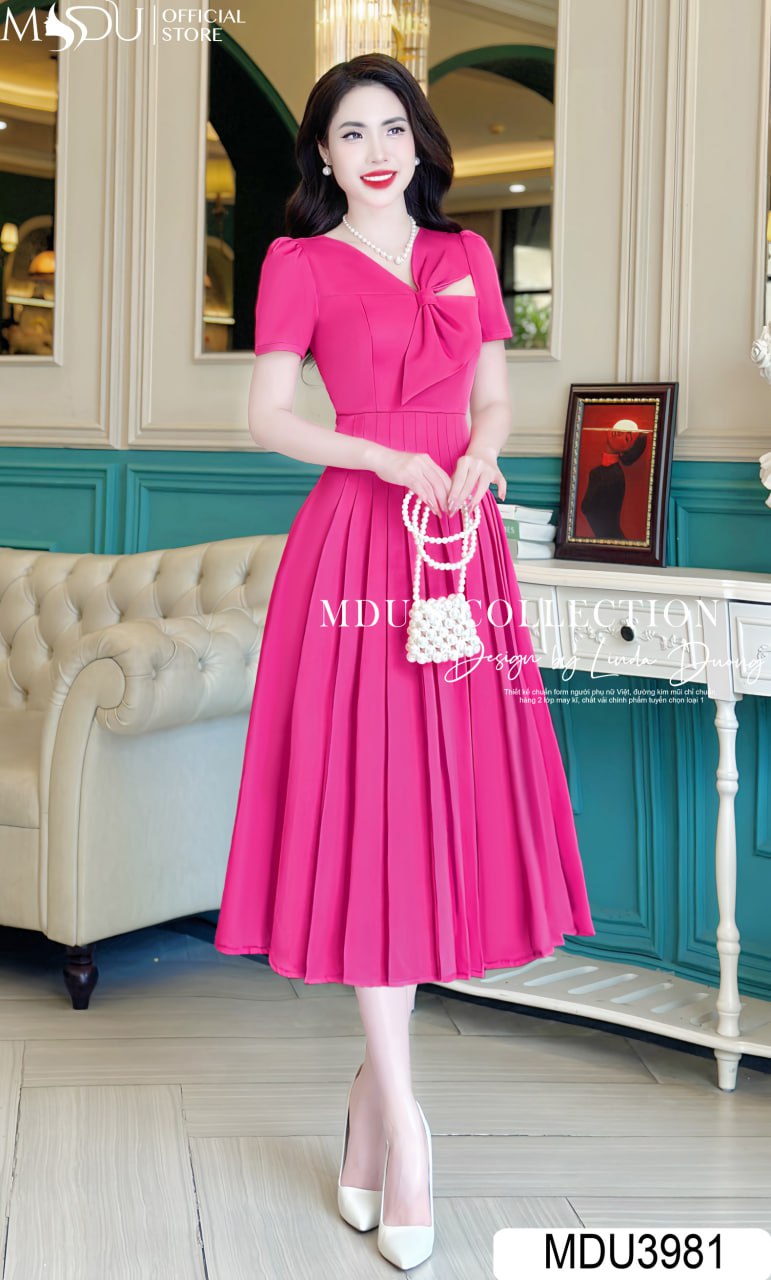 [🛒🇻🇳]Váy Thiết Kế MDU3981 – Màu Hồng Xếp Li Tỉ Mỉ Phối Cùng Chi Tiết Cut – Out Trước Ngực Điệu Đà – , SKU – – mdufashion.com 🇻🇳🛒Top1Shop🛒 🇻🇳Top1Vietnam🇻🇳 🛍🛒🇻🇳