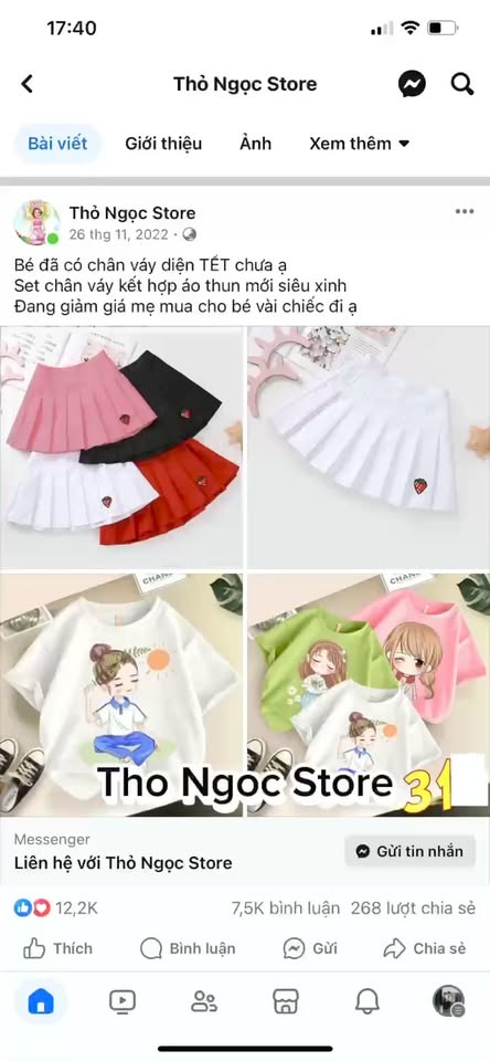 [???]  Thỏ Ngọc Store  ?‍?❤️️?⭐️ – Set chân váy xếp ly phối áo thun cô gái cực xinh
 – Chất đẹp, giá hời
 – Các mom nhanh tay lựa cho bé vài bộ ạ
 – Bán bộ hoặc tách lẻ đều được ạ
 /-heart , shares-0✔️ , likes-5❤️️ , date-2024-06-12 08:28:39????????