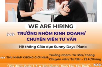 [🆕🇻🇳] TUYỂN DỤNG FITNESS, REVIEW PHÒNG TẬP  👁 Top1Jobs👥 HCM – HỆ THỐNG GIÁO DỤC SUNNY DAYS PIANO MỞ RỘNG QUY MÔ TÌM KIẾM CỘNG SỰ KHỐI KINH DOANHVỊ TRÍ: TRƯỞNG NHÓM KINH DOANH & CHUYÊN VIÊN TƯ VẤNYêu cầu: Có , shares-0✔️ , likes-3❤️️ , date-2024-11-01 03:45:01🇻🇳🇻🇳🇻🇳📰🆕