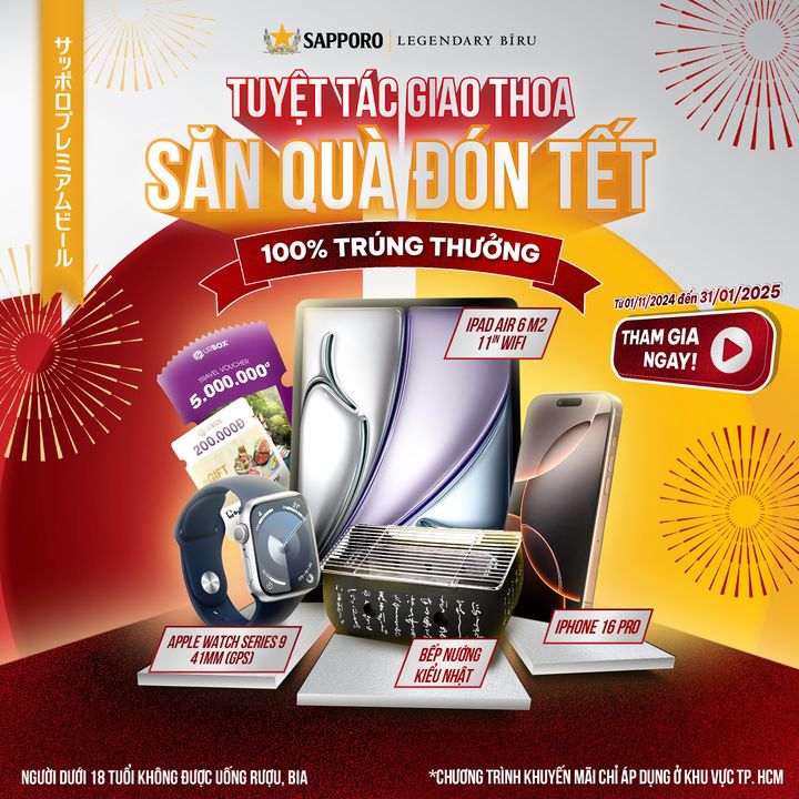 [🥂🇻🇳] Sapporo Vietnam 🍹 Top1Drink 🍻 – Tuyệt tác giao thoa – Săn quà đón TếtKhông để anh em chờ lâu! Minigame tuyệt  …