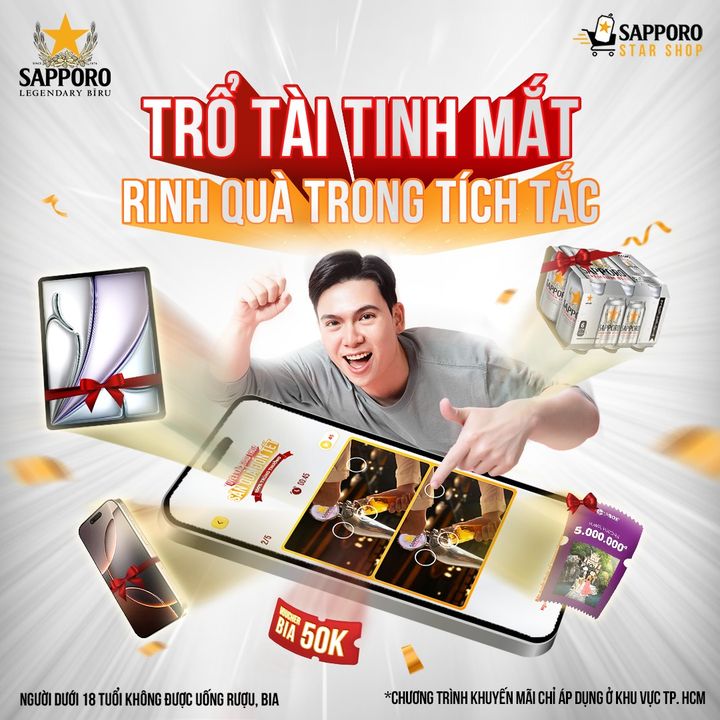 [🥂🇻🇳] Sapporo Vietnam 🍹 Top1Drink 🍻 – Trổ tài tinh mắt – Rinh quà trong tích tắc



Dành cho anh em muốn cuối năm bung xõ …