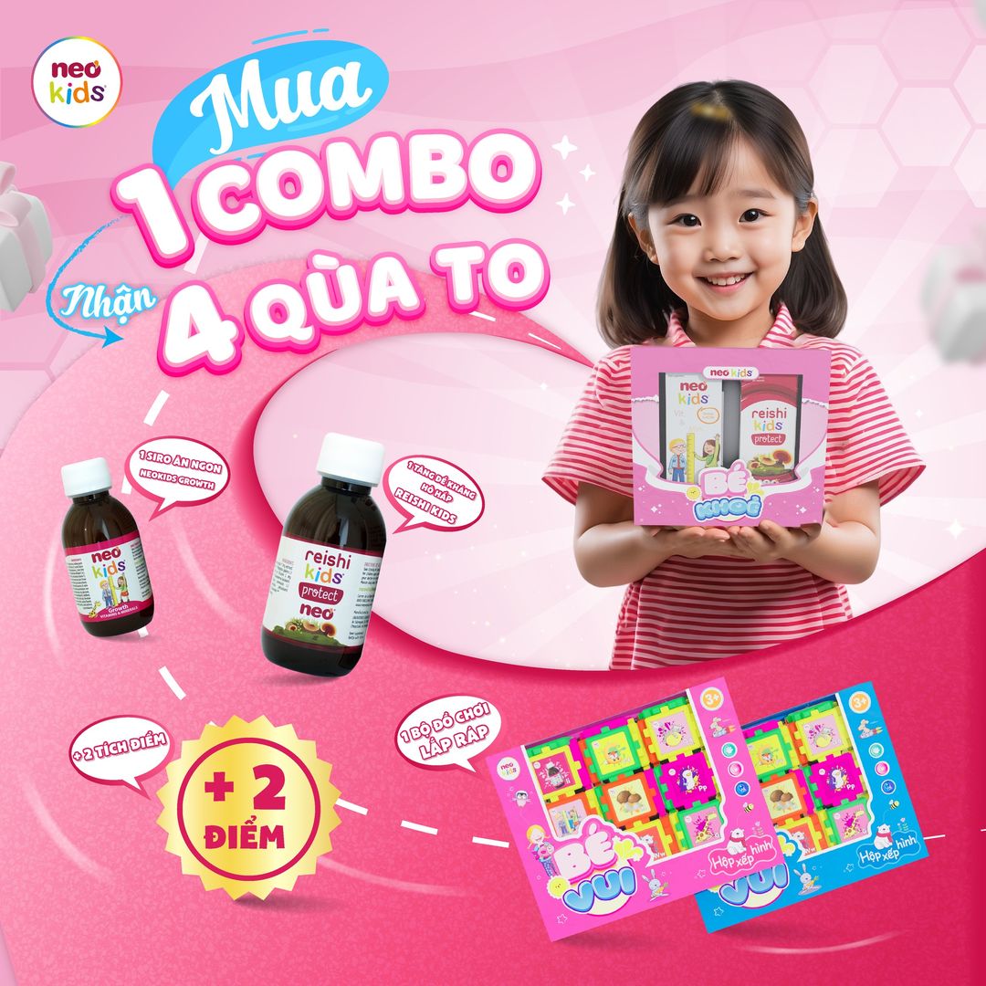 [🆕🇻🇳]  Neo Kids – Dinh dưỡng cho bé chuẩn Châu Âu 🧑‍🧒❤️️👶⭐️ MUA 1 ĐƯỢC 4
Chỉ cần chốt 1 combo Bé Khỏe là mẹ được nhận thêm 4 phần quà siêu giá trị gồm:
1 Siro ăn ngon Neokids Growth
1 Tăng đề kháng hô hấp Reishi , shares-1✔️ , likes-0❤️️ , date-2024-11-12 17:30:02🇻🇳🇻🇳🇻🇳📰🆕