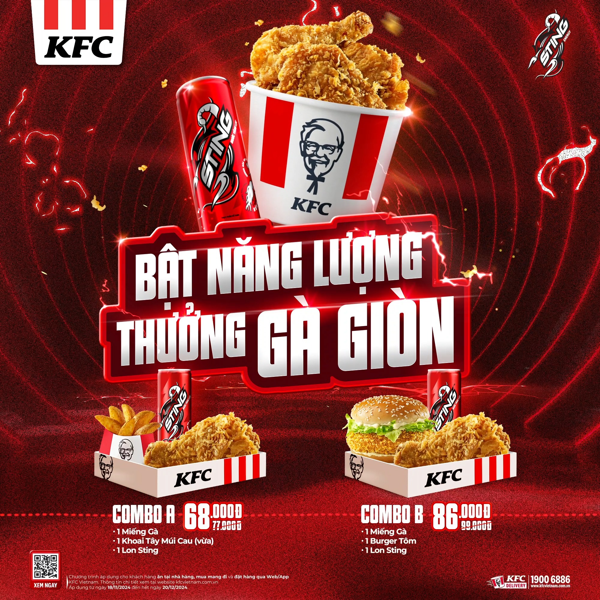 [🍗🇻🇳] KFC Vietnam 🍔Top1Food 🍗 – 🎉KFC X STING🎉BẬT NĂNG LƯỢNG, THƯỞNG GÀ GIÒN⚡️Kết hợp mới lạ, gi …