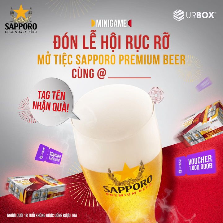 [🥂🇻🇳] Sapporo Vietnam 🍹 Top1Drink 🍻 – [MINIGAME]ANH EM MUỐN ĐÓN MÙA LỄ HỘI & TẬN HƯỞNG VỊ BIA TUYỆT TÁC CÙNG A …