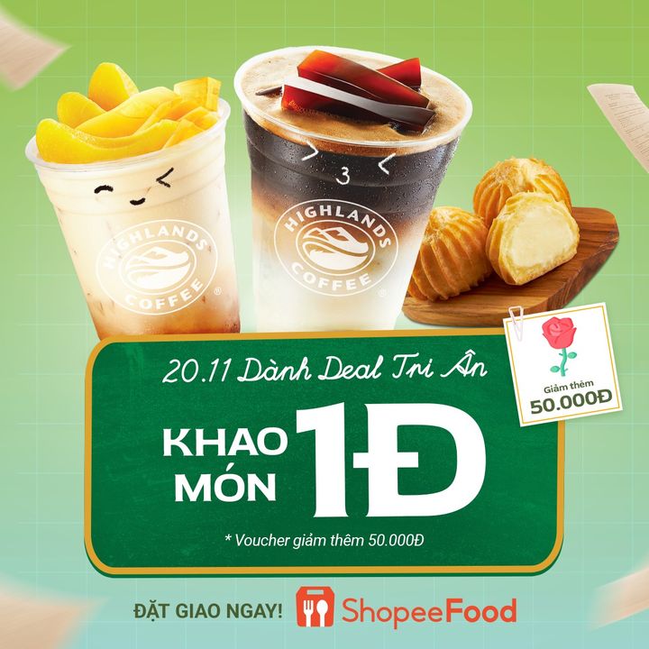 [☕️🇻🇳] Highlands Coffee – THƯƠNG HIỆU BẮT NGUỒN TỪ CÀ PHÊ VIỆT NAM ☕️ Top1Coffee 🥤 – Khai Tiệc Tri Ân 20.11 – Đặt giao ngay 🎉​​Cùng chúng mình khởi đầu tuần  …