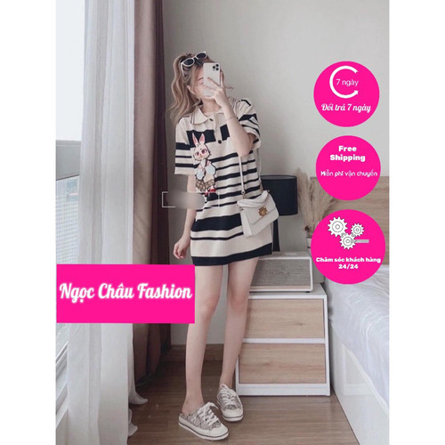 [🛒🇻🇳]Đầm len suông cổ sơmi kẻ ngang thêu hình Thỏ năng động, chất vải chuẩn Quảng Châu – HOT – , SKU – 19519707382 – sendo.vn 🇻🇳🛒Top1Shop🛒 🇻🇳Top1Vietnam🇻🇳 🛍🛒🇻🇳