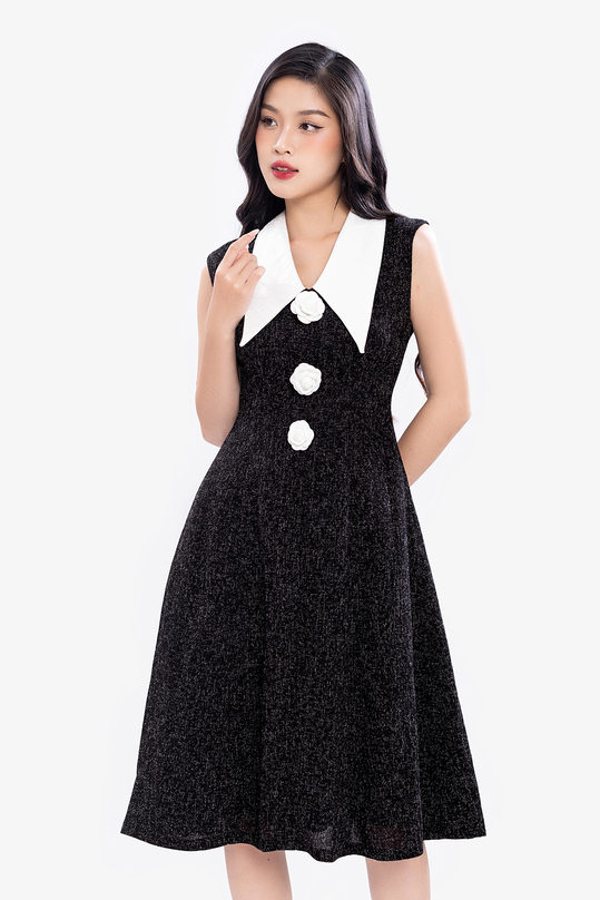 [🛒🇻🇳]Đầm đen dự tiệc đính hoa hồng trắng cổ sen nhọn – K&K Fashion , SKU – KK173-15 – kkfashion.vn 🇻🇳🛒Top1Shop🛒 🇻🇳Top1Vietnam🇻🇳 🛍🛒🇻🇳