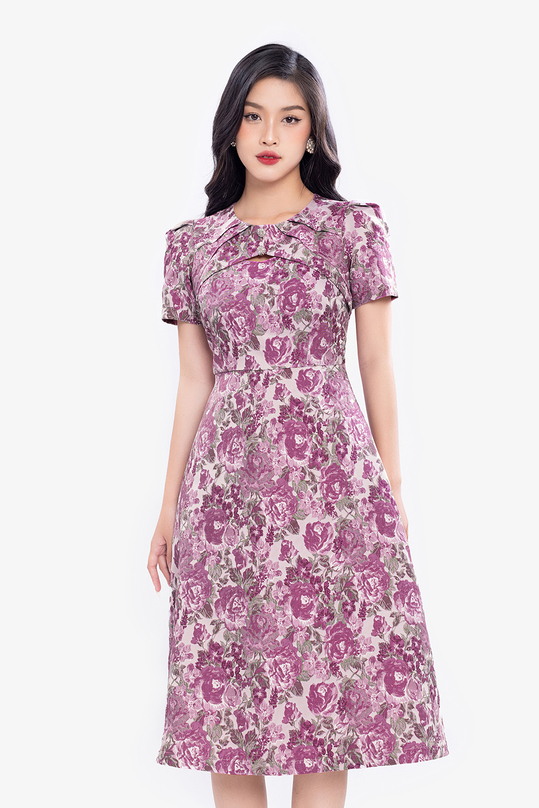 [🛒🇻🇳]Đầm hoa đi tiệc dáng chữ A xếp ly cổ – K&K Fashion , SKU – KK173-02 – kkfashion.vn 🇻🇳🛒Top1Shop🛒 🇻🇳Top1Vietnam🇻🇳 🛍🛒🇻🇳