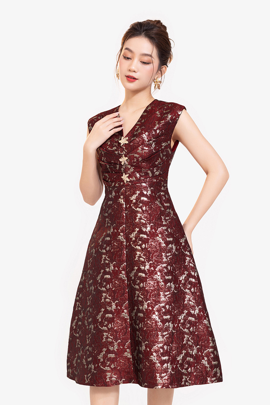 [🛒🇻🇳]Đầm họa tiết đi tiệc dáng xòe cổ V – K&K Fashion , SKU – KK173-36 – kkfashion.vn 🇻🇳🛒Top1Shop🛒 🇻🇳Top1Vietnam🇻🇳 🛍🛒🇻🇳