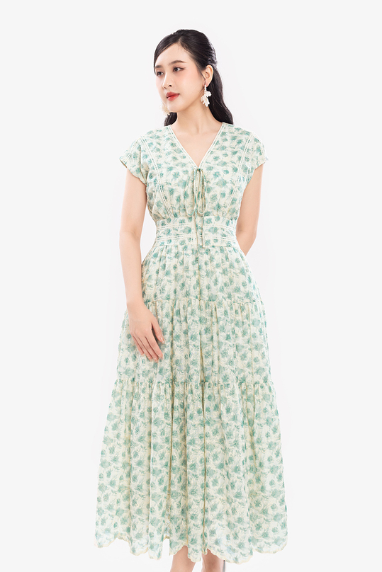 [🛒🇻🇳]Đầm hoa xòe dáng dài cổ V thắt nơ – K&K Fashion , SKU – KK173-25 – kkfashion.vn 🇻🇳🛒Top1Shop🛒 🇻🇳Top1Vietnam🇻🇳 🛍🛒🇻🇳