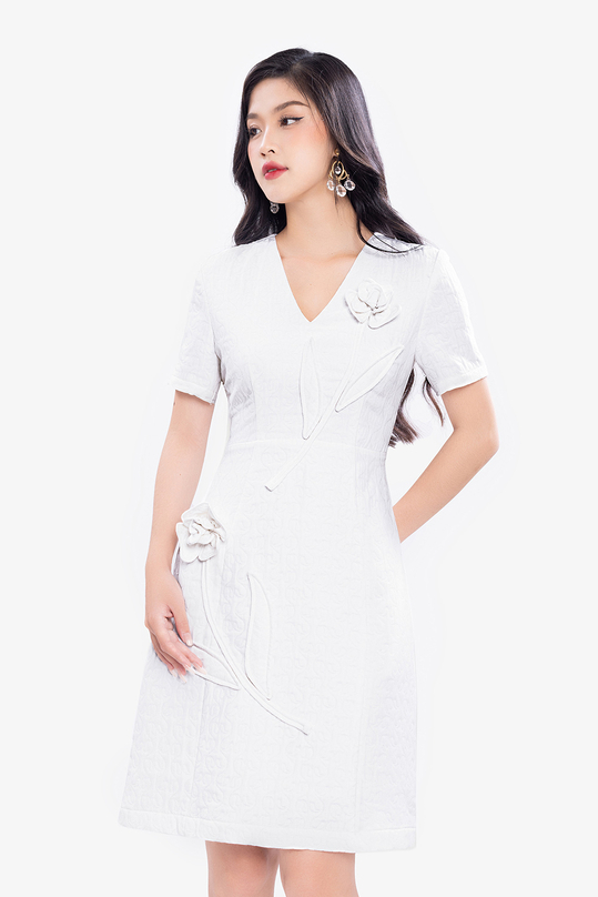 [🛒🇻🇳]Đầm trắng dự tiệc dáng chữ A đính hoa hồng – K&K Fashion , SKU – HL30-07 – kkfashion.vn 🇻🇳🛒Top1Shop🛒 🇻🇳Top1Vietnam🇻🇳 🛍🛒🇻🇳