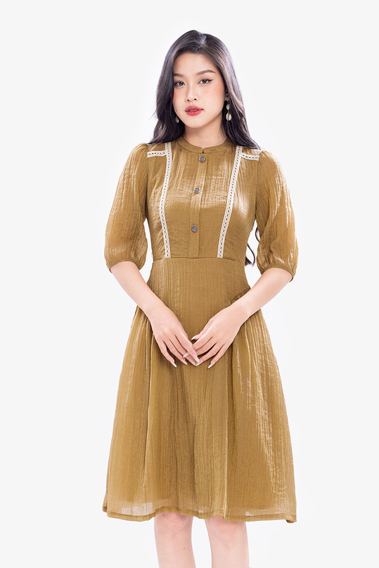 [🛒🇻🇳]Đầm xòe công sở tay lỡ phối nút – K&K Fashion , SKU – KK173-07 – kkfashion.vn 🇻🇳🛒Top1Shop🛒 🇻🇳Top1Vietnam🇻🇳 🛍🛒🇻🇳
