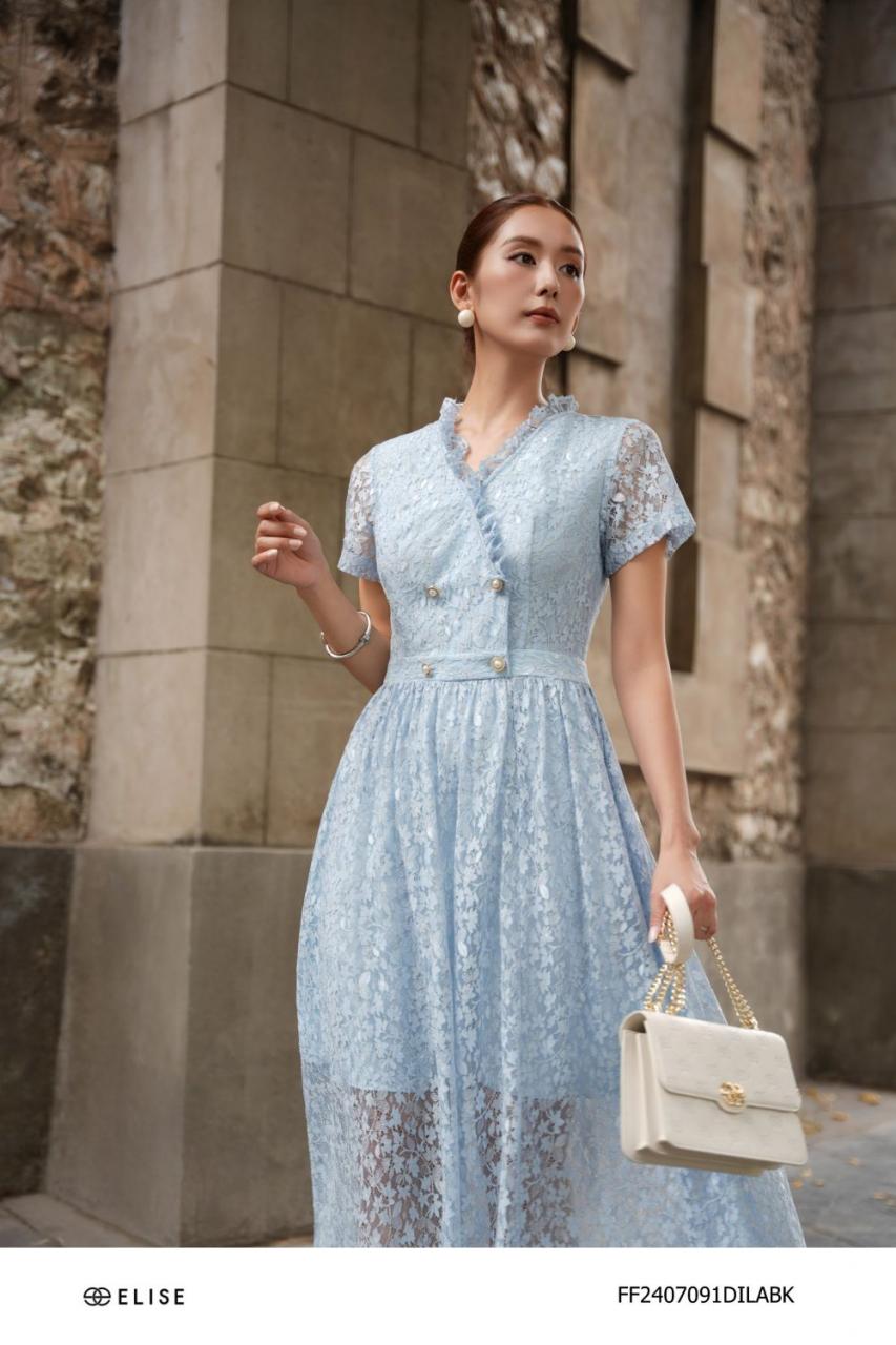 [🛒🇻🇳]ĐẦM REN HOA XANH DT CỔ V VIỀN BÈO – , SKU – FF2407091DILABK – elise.vn 🇻🇳🛒Top1Shop🛒 🇻🇳Top1Vietnam🇻🇳 🛍🛒🇻🇳