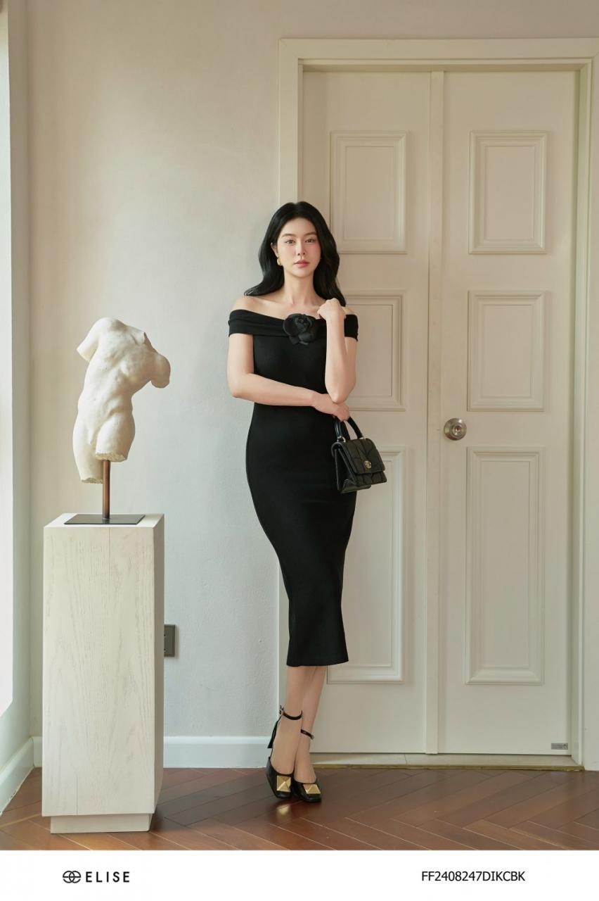 [🛒🇻🇳]ĐẦM THUN ĐEN TRỄ VAI CÀI HOA – , SKU – FF2408247DIKCBK – elise.vn 🇻🇳🛒Top1Shop🛒 🇻🇳Top1Vietnam🇻🇳 🛍🛒🇻🇳