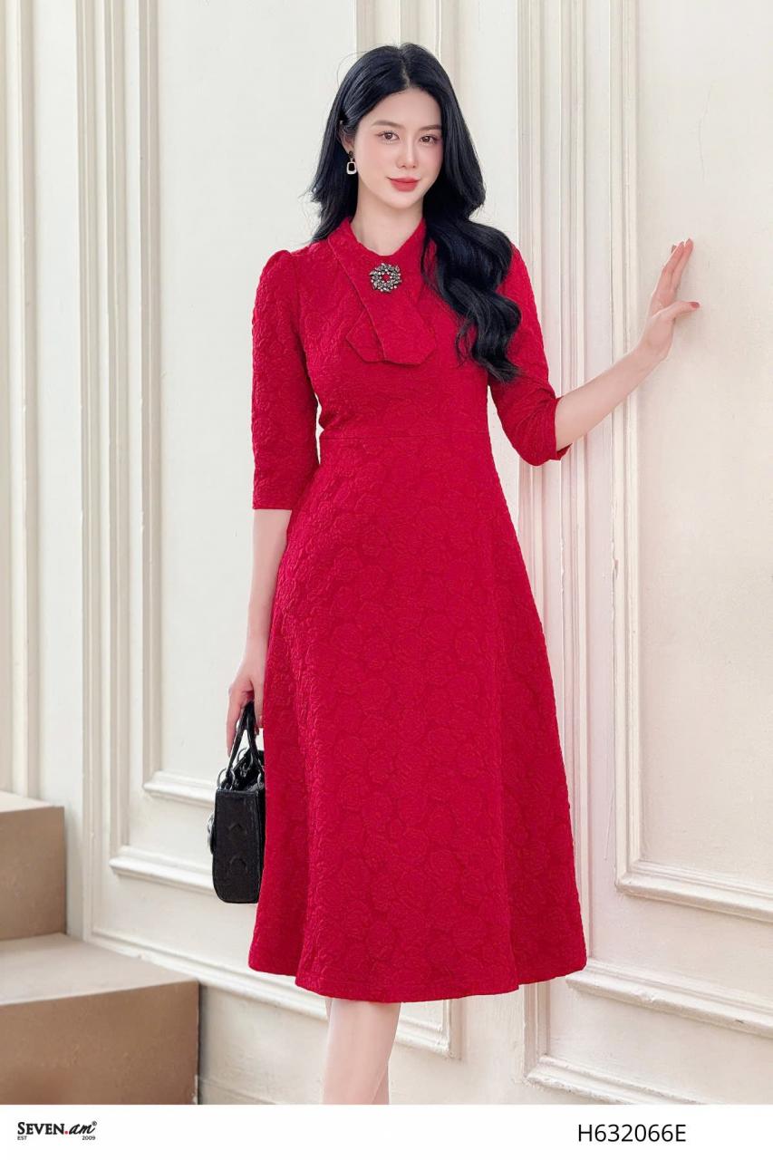 [🛒🇻🇳]Đầm xòe cổ nơ gấm vân nổi hoạ tiết hoa thời trang nữ Seven.AM H632066E – Seven.AM , SKU – – sevenam.vn 🇻🇳🛒Top1Shop🛒 🇻🇳Top1Vietnam🇻🇳 🛍🛒🇻🇳