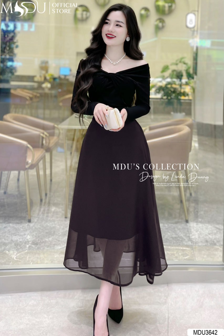[🛒🇻🇳]Váy Thiết Kế MDU3642 – Màu Đen Quý Phái Cùng Chất Liệu Nhũ Co Giãn Dày Dặn Trễ Vai Tạo Thêm Điểm Nhấn Cho Váy – , SKU – – mdufashion.com 🇻🇳🛒Top1Shop🛒 🇻🇳Top1Vietnam🇻🇳 🛍🛒🇻🇳