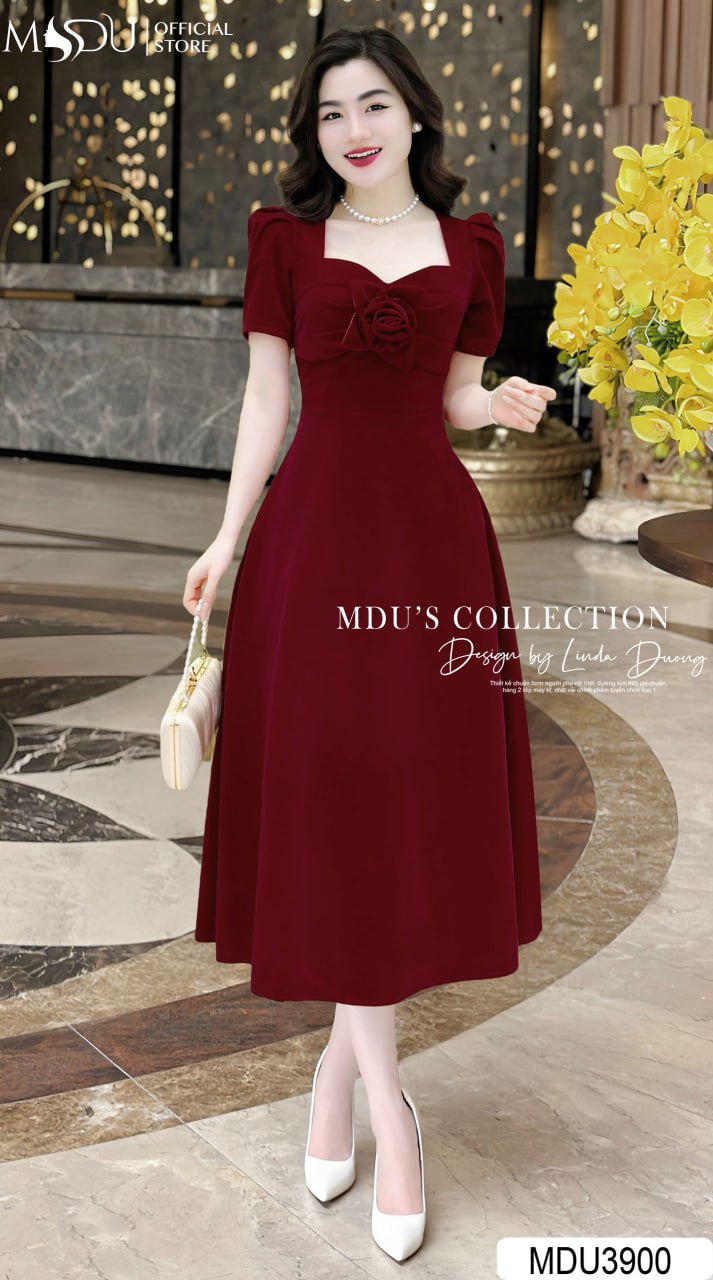 [🛒🇻🇳]Váy Thiết Kế MDU3900 – Màu Đỏ Quyến Rũ Cổ Vuông Thanh Lịch Cùng Đường May Tỉ Mỉ – , SKU – MDU3900 – mdufashion.com 🇻🇳🛒Top1Shop🛒 🇻🇳Top1Vietnam🇻🇳 🛍🛒🇻🇳