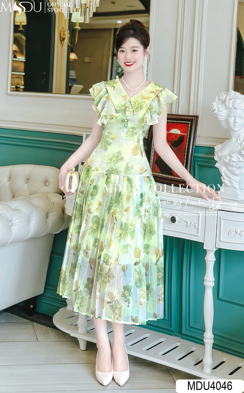 [🛒🇻🇳]Váy Thiết Kế MDU4046 Màu Xanh Cổ Sơ Mi Họa Tiết Bắt Mắt – , SKU – MDU4046 – mdufashion.com 🇻🇳🛒Top1Shop🛒 🇻🇳Top1Vietnam🇻🇳 🛍🛒🇻🇳