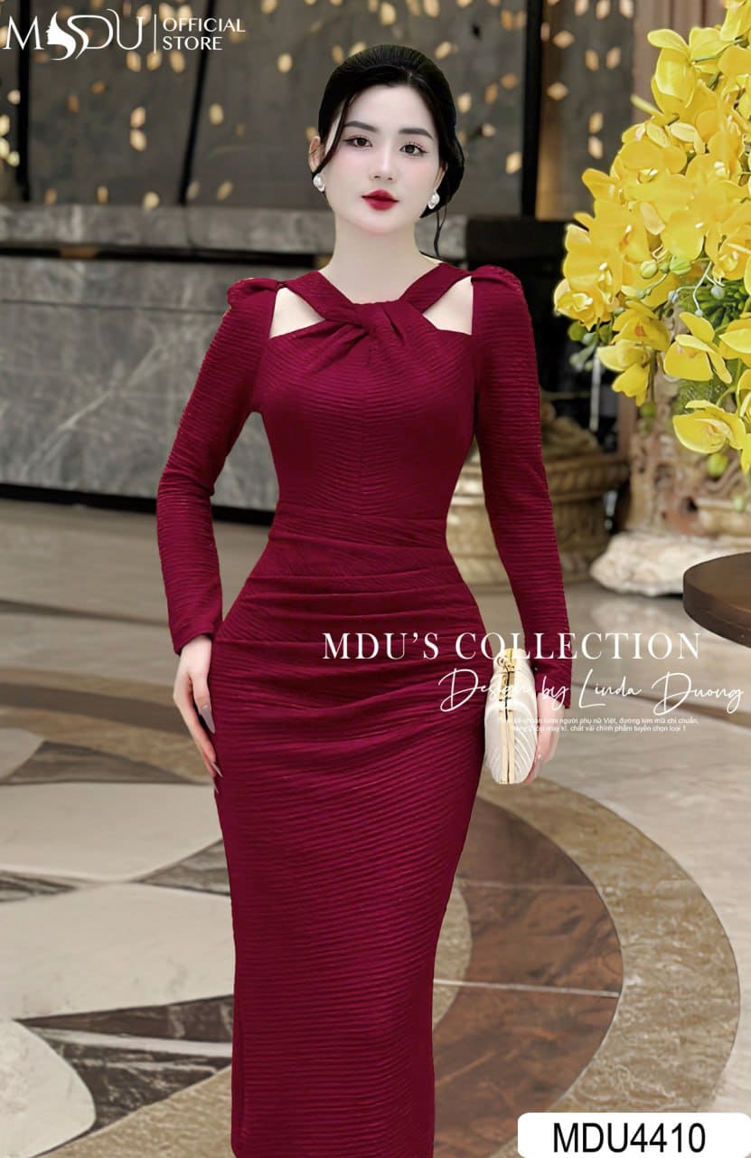 [🛒🇻🇳]Váy Đầm Body MDU4410 Vải Xốp Nhăn Tổng Màu Đỏ Cổ Xếp Chéo Lôi Quấn – , SKU – – mdufashion.com 🇻🇳🛒Top1Shop🛒 🇻🇳Top1Vietnam🇻🇳 🛍🛒🇻🇳
