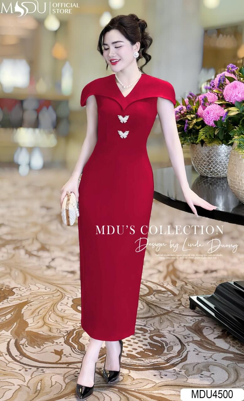 [🛒🇻🇳]Váy Thiết Kế MDU4500 – Màu Đỏ Quyến Rũ Cổ Chữ V Cách Điệu Đính Đá Tinh Tế – , SKU – – mdufashion.com 🇻🇳🛒Top1Shop🛒 🇻🇳Top1Vietnam🇻🇳 🛍🛒🇻🇳