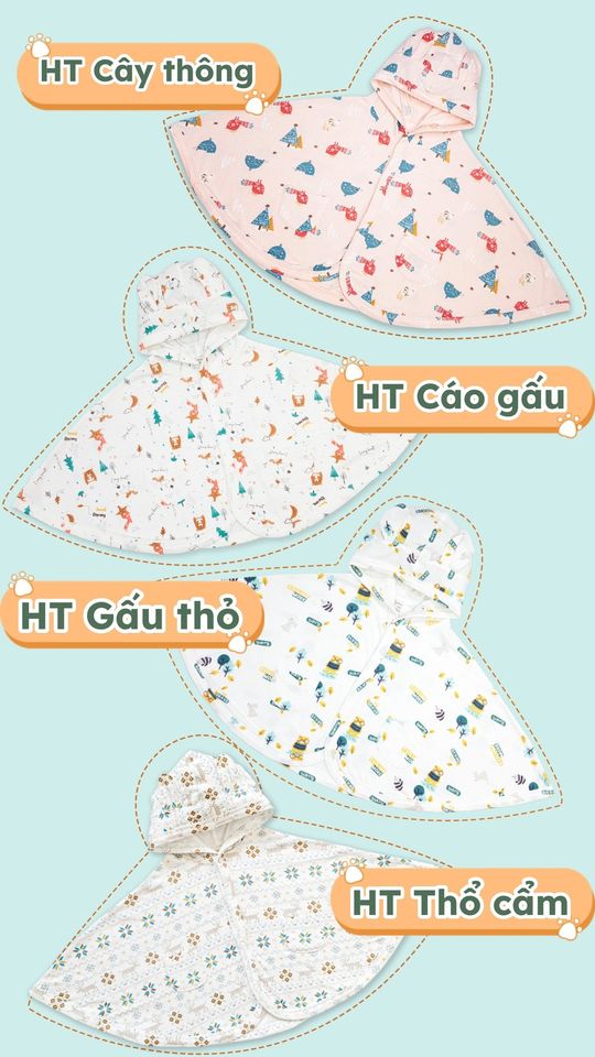 ĐƠN GIẢN - DỄ MẶC - GIÁ TỐT
Áo choàng cánh dơi Luxry với thiết kế dễ mặc, phù hợp cho mọi vóc dáng của bé. Với 4 họa tiết phù hợp cho cả bé trai và bé gái