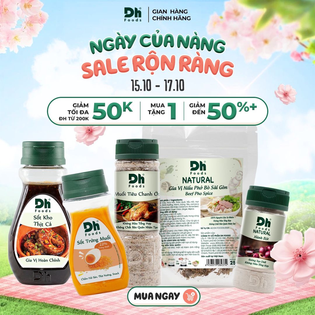 [🆕🇻🇳] Dh Foods – ❤ GIA VỊ TỰ NHIÊN – HÀNH TRÌNH ĐI KHẮP VIỆT NAM VÀ VƯƠN RA THẾ GIỚI ❤ 🍔 Top1Food 🍜 NGÀY CỦA NÀNG, NGÀN ƯU ĐÃI CÙNG DH FOODS
TẠI CÁC SÀN THƯƠNG MẠI ĐIỆN TỬ

Sale ưu đãi lên đến 46%

 3 TẦNG VOUCHER HẤP DẪN SÀN + VOUCHER DH FOODS + VOUCHER  , shares-0✔️ , likes-12❤️️ , date-2024-10-15 02:00:27🇻🇳🇻🇳🇻🇳📰🆕