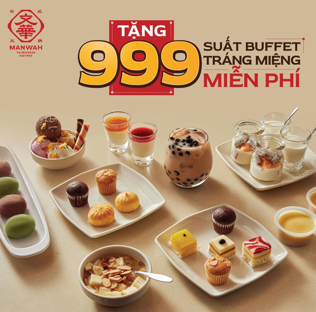 [🆕🇻🇳] Manwah – Taiwanese Hot Pot 🍔 Top1Food 🍜 [MIỀN NAM] CHECK-IN NHÓM 3 – TẶNG NGAY BUFFET TRÁNG MIỆNG MIỄN PHÍ
Đặt bàn ngay qua 

Chỉ cần bạn thả dáng, Manwah tung liền ưu đãi tặng bạn buffet tráng m , shares-21✔️ , likes-15K❤️️ , date-2024-10-30 02:54:12🇻🇳🇻🇳🇻🇳📰🆕