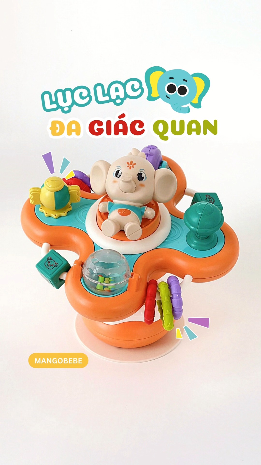 [🆕🇻🇳]  TIỆM NHÀ XOÀI – Chuyên sản phẩm cao cấp cho bé yêu! 🧑‍🧒❤️️👶⭐️  New item cho bé 3m+ vừa cập bến nhà Xoài! #Lục #lạc #đa #giác #quan #Elephant thiết kế màu sắc, với nhiều trò chơi cho bé giải trí, có cốc hút bám chặt và , shares-0✔️ , likes-0❤️️ , date-2024-11-02 21:04:56🇻🇳🇻🇳🇻🇳📰🆕